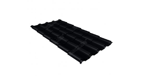 Металлочерепица камея 0,45 Drap RAL 9005 черный купить в Калязине