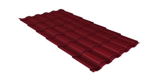 Металлочерепица кредо 0,5 Satin RAL 3005 красное вино купить в Калязине