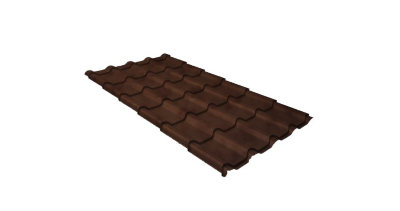 Металлочерепица камея GL 0,5 Safari Twincolor Brown