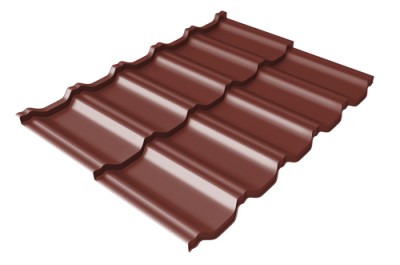 Металлочерепица модульная Квинта Uno Grand Line c 3D резом 0,5 Satin RAL 3009 оксидно-красный