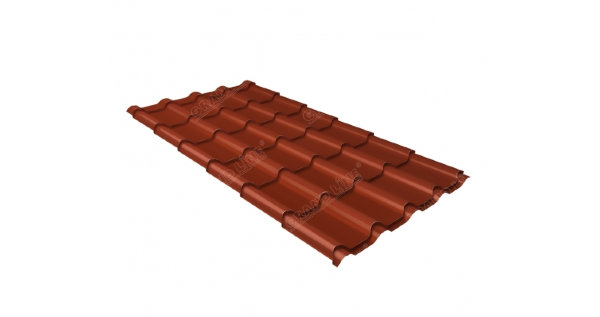 Металлочерепица камея 0,5 Satin RAL 8004 терракота купить в Калязине