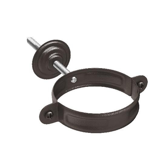 Водосток Aquasistem, Система 125x90 - Хомут для крепления трубы RR 32 Тёмно-коричневый matt купить в Калязине