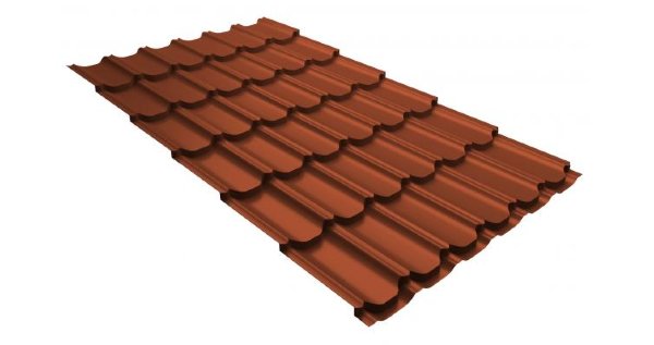 Металлочерепица квинта плюс 0,5 GreenCoat Pural RR 750 кирпично-красный (RAL 8004 терракота) купить в Калязине